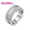 Fashion Women Men Rings 925 Sterling Silver Jewelry Crystal Inlay Overpass Cross Bague Bijoux Dropshipping 5-6-7-8-9-10-11-12-13 1