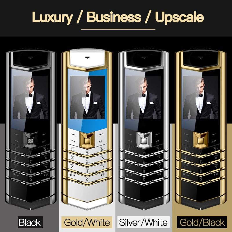 Luxury V10 Phone with Metal Leather Body Dual Card Slot Invisible Keyboard FM Radio And Camera - Premium Unisex Design 2