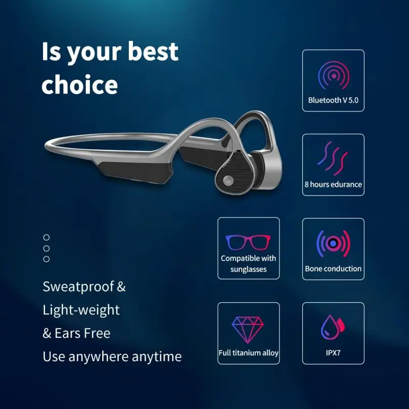Bluetooth 5 0 Wireless Headphones Bone Conduction Earphone Outdoor Sport Headset With Microphone Headset For Xiaomi Huawei