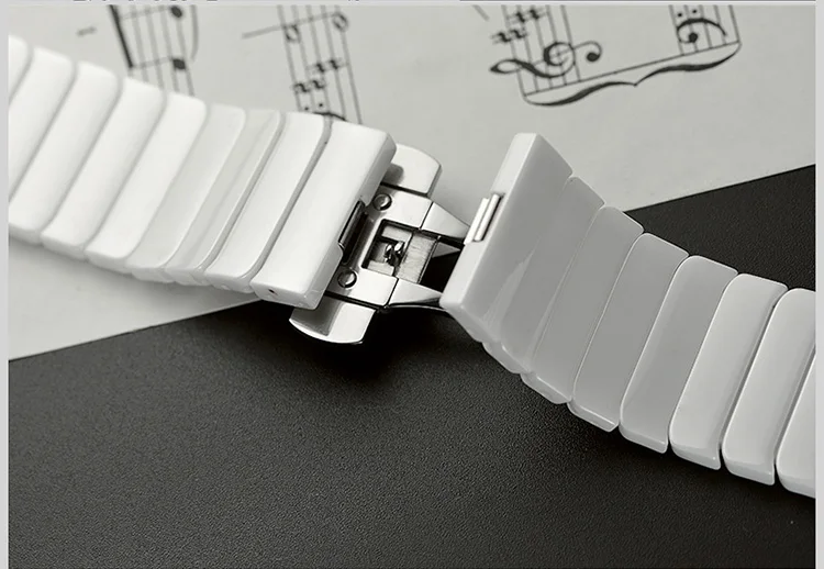 Керамический ремешок для Apple Watch Band 44 мм 40 мм iwatch band 42 мм 38 мм роскошный браслет из нержавеющей стали с пряжкой Apple watch 4 5 3 2 1