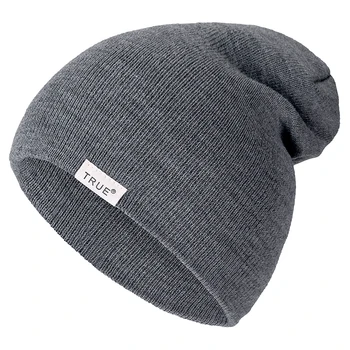 

New Brand True Casual Beanies for Men Women Fashion Knitted Winter Hat Solid Hip-hop Skullies Hat Bonnet Unisex Cap