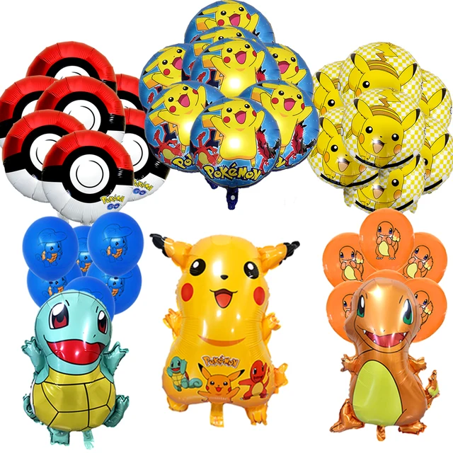 2021 New POKEMON Balloons Figure Toy Charmander Cleffa Pikachu Bulbasaur Squirtle Pocket Monster  Toys Birthday Party Kid Gift 1