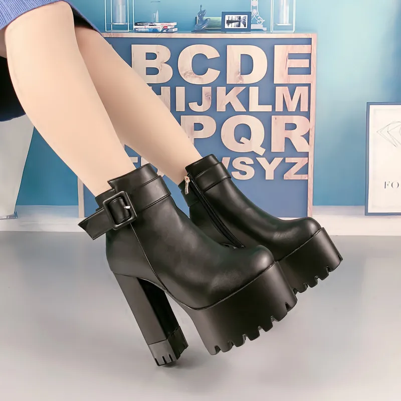 high heel martin boots