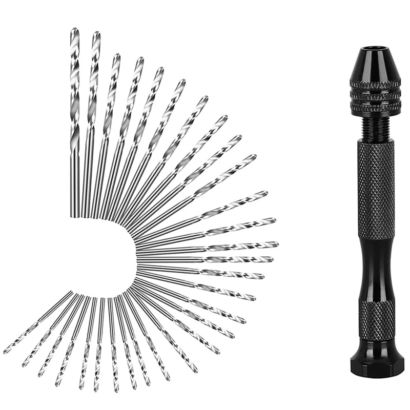 31PCS Precision Pin Vise Mini Drill Bit Hand Tool Set | Инструменты