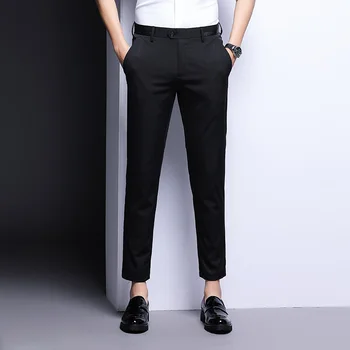 

Men's Trousers Casual Summer Pants Slim Feet Elastic Trendy Tapered Thin Trousers