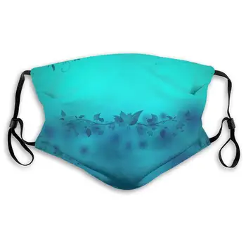 

Blue Background Flower Vine Washable Reusable Mask, Anti Dust Half Face Mouth Mask For Kids Teens Men Women With Adjustable Ear
