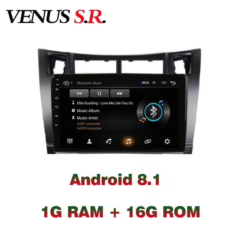 VenusSR Android 8 1 2.5D автомобильный dvd для Toyota Yaris радио 2005-2011 Мультимедиа Радио Стерео gps