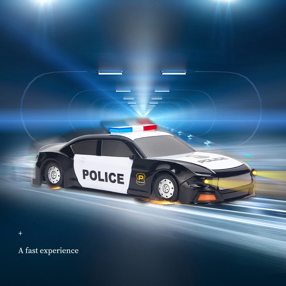 Remote Control Climbing RC Car with LED Lights 360 Degree Rotating Stunt Toys Machine Wall RC Police Car Boy Christmas Gift