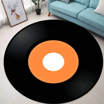 

Retro CD Carpet Mat Antique Sofa Chair Cushion Side Carpet Non-slip Short Velvet Mat Vinyl Records Model Door Decor Rug