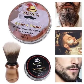 

2020 New Beard Oil Balm Comb Brush Shampoo Soap Apron Razor Shaping Tool Grooming Kit