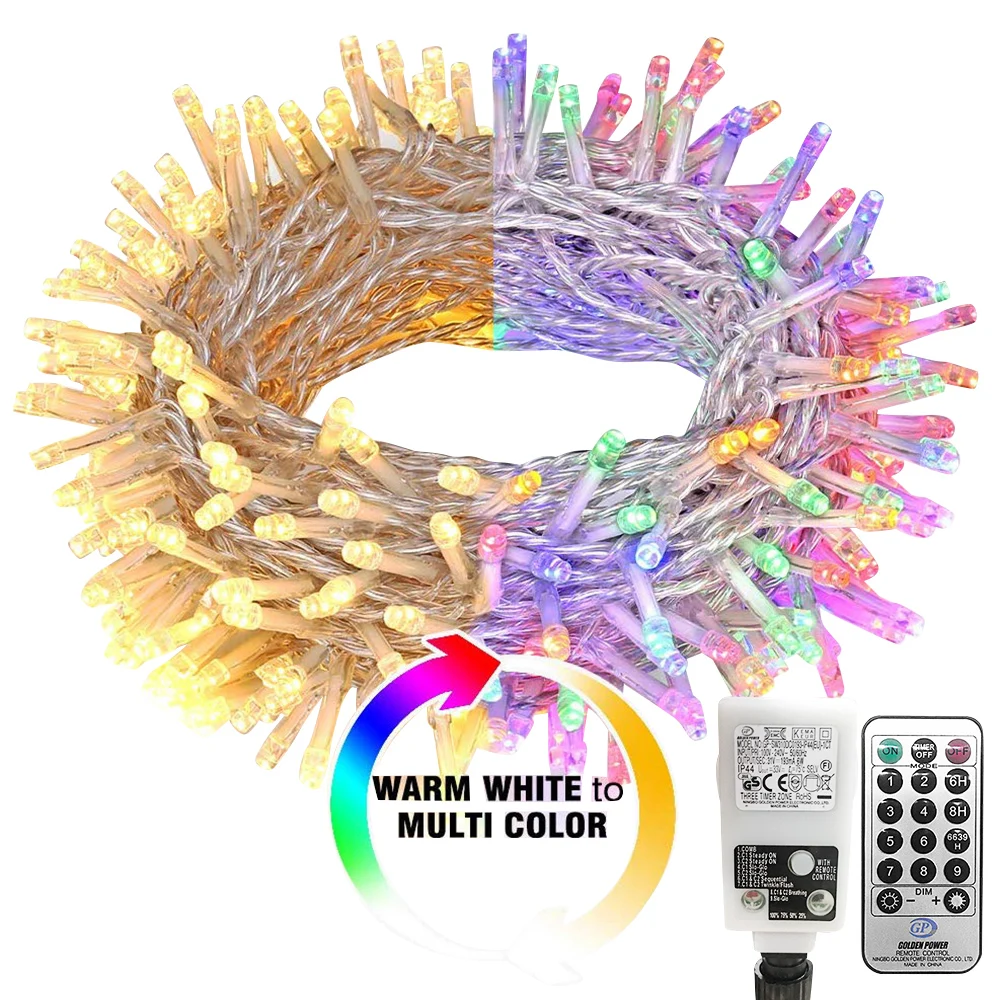 50 100M Christma light Outdoor Waterproof LED String Light Color Changing Fairy Lights Memory Function Timer Tree Decoration D20