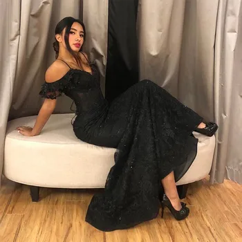 

Prom Dress Mermaid Lace V-neck Sleeveless With Beading Zipper-Up Sweep Train Sexy Party Gown