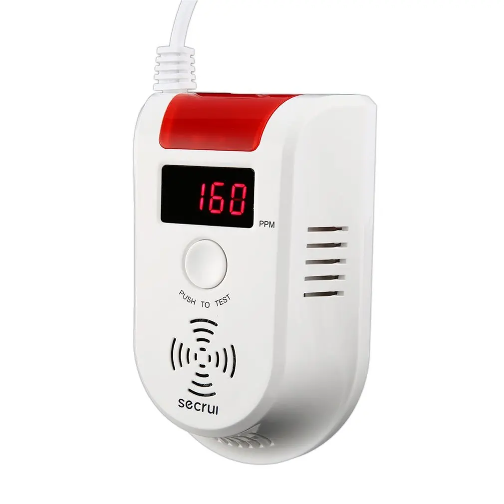 SECRUI GD13W Wireless Digital LED Display Combustible Gas Detector Independent Red LED Light Flashes For GSM PSTN