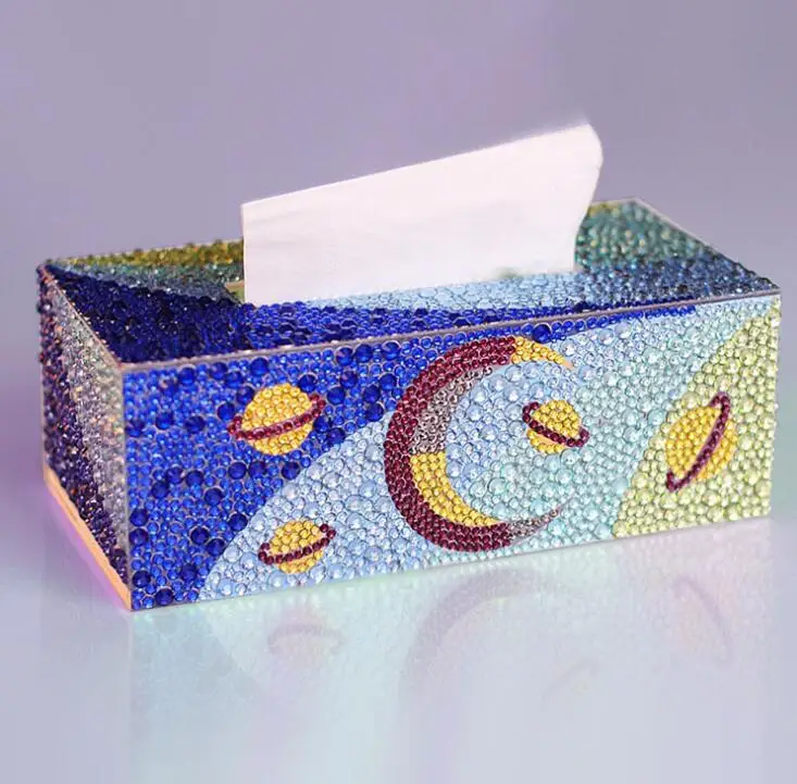 23x12x8CM DIY Plum blossom Special shape Diamond painting tissue box storage box jewelry box diamond embroidery cross stitch home decor - Цвет: 23x12x8CM