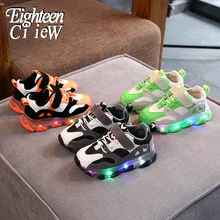 Zapatillas de deporte brillantes para niños y niñas, zapatos con suela luminosa y luz Led, talla 21-30