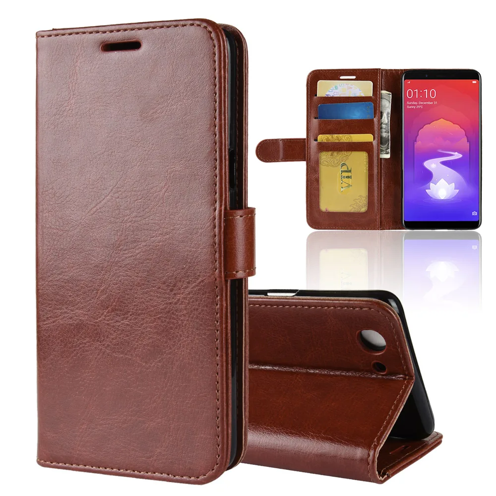 Leather Case For OPPO Realme C2 Leather Wallet Flip Case Cover With Card Holder Cover Realme 2 Phone Case Realme 1 Phone Shell