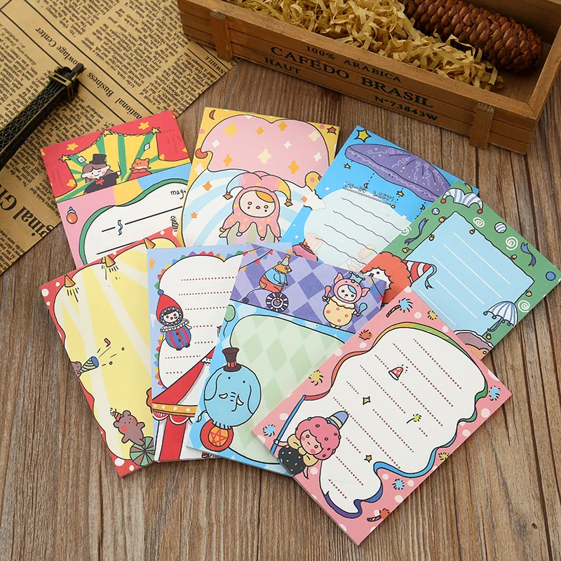 Wholesale Creative And Convenient Message Label Paper Crazy Circus Memo Pad Sheets Cute School Supplies Sticky Notes Notepad Tag 6set gradient color sticky notes memo agenda pad small convenient paste stickers stationery journal office school supplies h6662