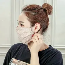 Женский вязаный крючком цветочный кружевной зимний теплый рот маска против пыли Ветрозащитный респиратор