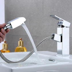 Bathroom Faucet Tap 2 Color Pull-out Ceramic Plate Spool Sink Faucet  Basin Washbasin Tap Bathroom Accessories
