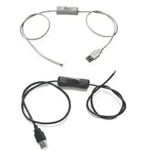 Белый 1 м USB 5V кнопка включения кабель-удлинитель для 22AWG разъем для Светодиодные ленты 2Pin 5050 3528 5630 2835