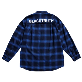 

Mens Check Long Sleeve Casual Shirts Purple Cotton Hiphop Printed Shirt Men Long Sleeve Plaid Shirts Streetwear Men Shirt II50CS