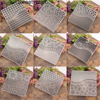 

9pcs Embossing Folders New 2020 For DIY Party Card Making Supplies Paper Craft Supplies Scrapbooking Plastic Embosser Stencil