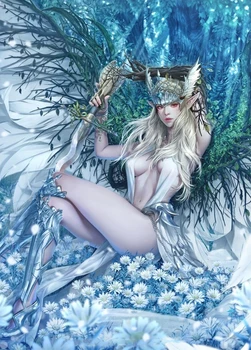

JMINE Div 5D Elf Sexy fairy Flower Full Diamond Painting cross stitch kits art High Quality Cartoon 3D paint by diamonds