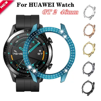 

NEW Fashion Diamond Thin PC Cover for Huawei Watch GT 2 Case For iwatch gt 2 46mm Bumper Women Shiny Shell Accessories
