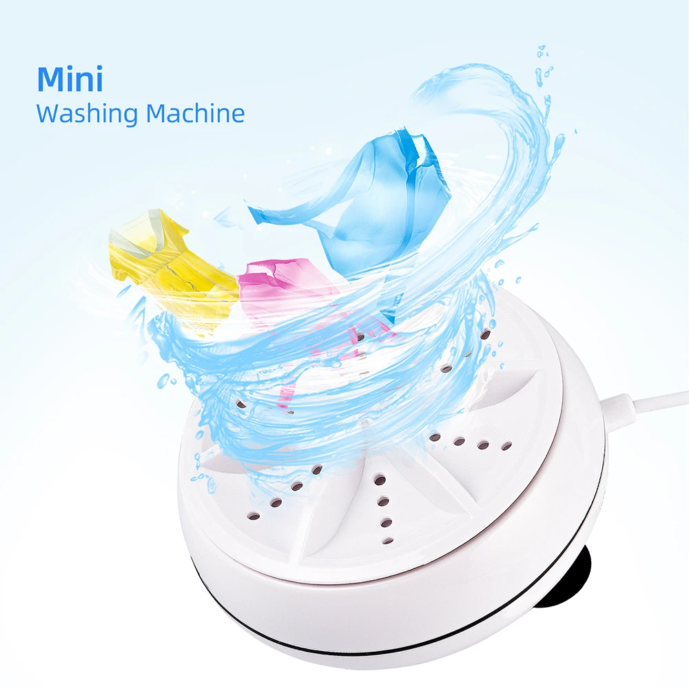 Mini lavadora portátil, lavadora ultrasónica Turbo Personal con burbujas de aire, adecuada para viajes de negocios y viajes
