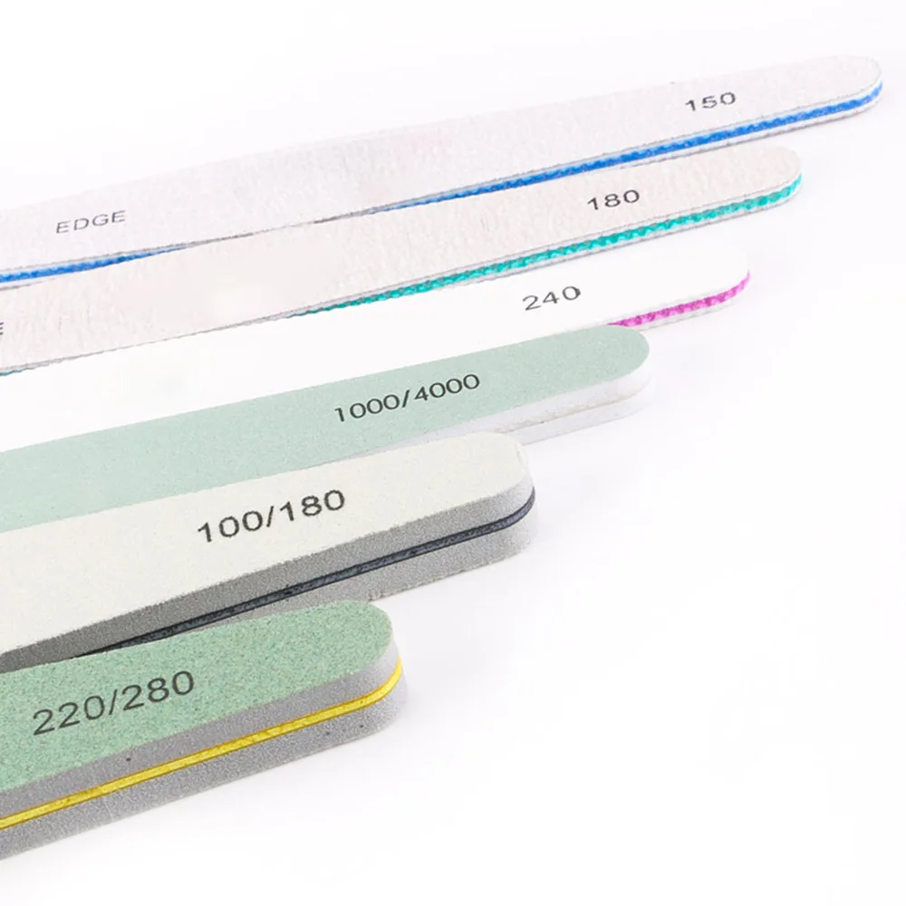 

10pcs/lot Nail Art Files 100/180 Nail Buffer Sandpaper Durable Nail Care Tool Double Side Polish Manicure Pedicure Nail Files #