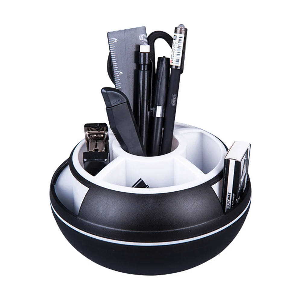 

360 Degrees Rotation Office Pen Holder Desktop Organizer Stand Box Round Pencil Storage Stationery Container School Supply
