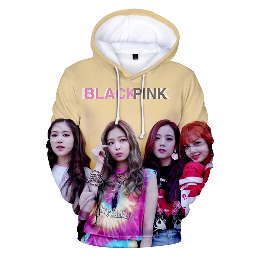 3D толстовки для женщин и мужчин свитшоты с принтом BlackPink пуловеры повседневные корейские 3D толстовки BlackPink с капюшоном удобная одежда топы