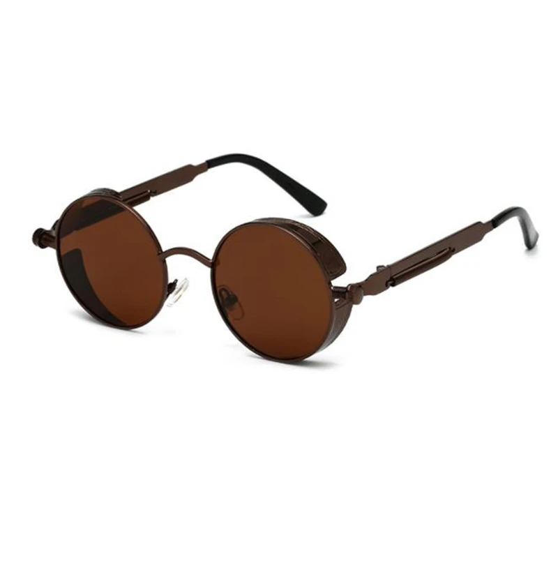 Korean version of the polarized punk steam round frame trend sunglasses ladies modern personality street beat sunglasses - Цвет линз: NO5.