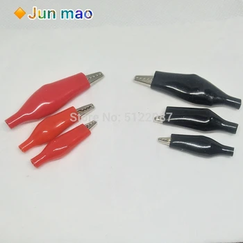 

10pcs/lot 28MM 35MM 45MM Metal Alligator Clip Crocodile Electrical Clamp for Testing Probe Meter Black and Red with Plastic Boot