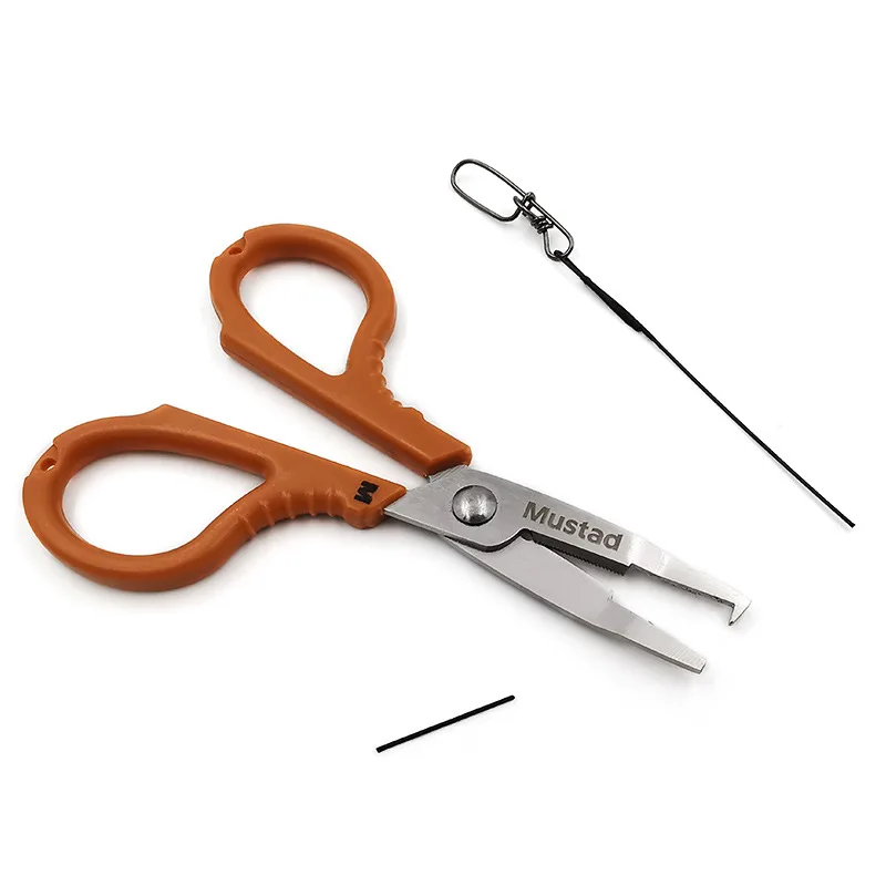 

Mustad Open-Loop Multi-functional Fishing Scissors Mt089 Stainless Steel Scissors PE Line Portable Scissors plier