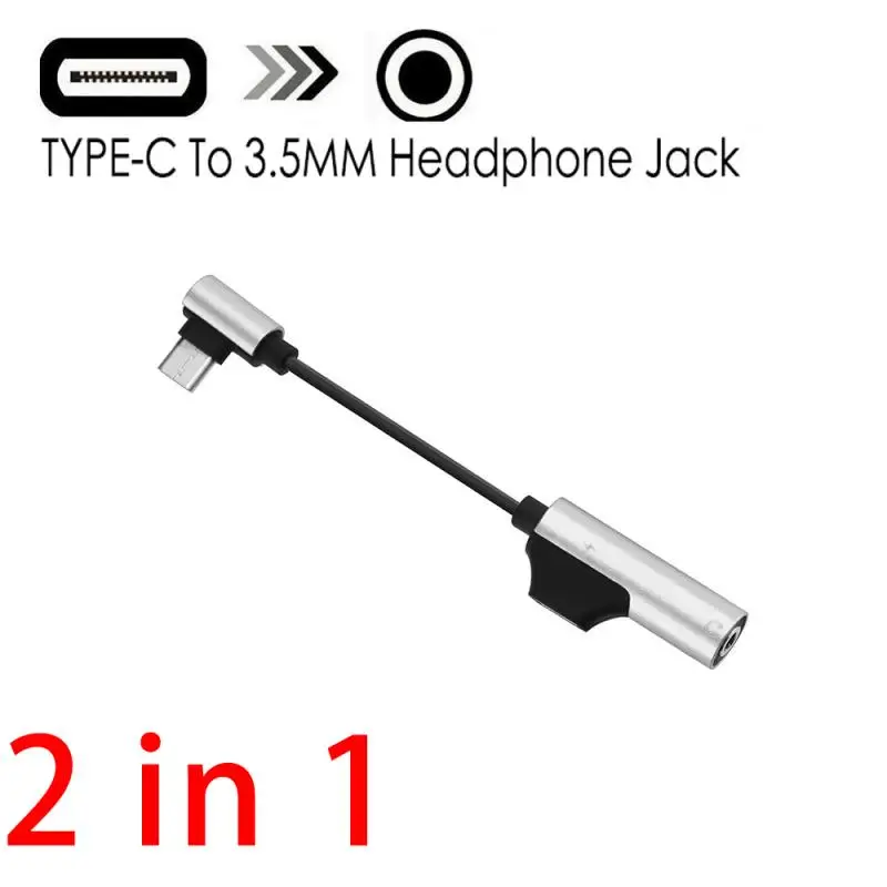 2 в 1 USB-C аудио кабели Тип C до 3,5 мм разъем Aux Наушники вызов музыка зарядный адаптер для samsung huawei One plus Xiaomi - Цвет: 2