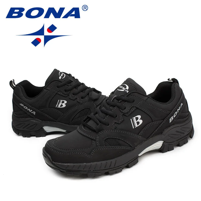 BONA Man Hiking Shoes Men Suede Breathable Lace Up Men Athletic Shoes Outdoor Jogging Sneakers Comfortable Soft Outdoor Sneakers