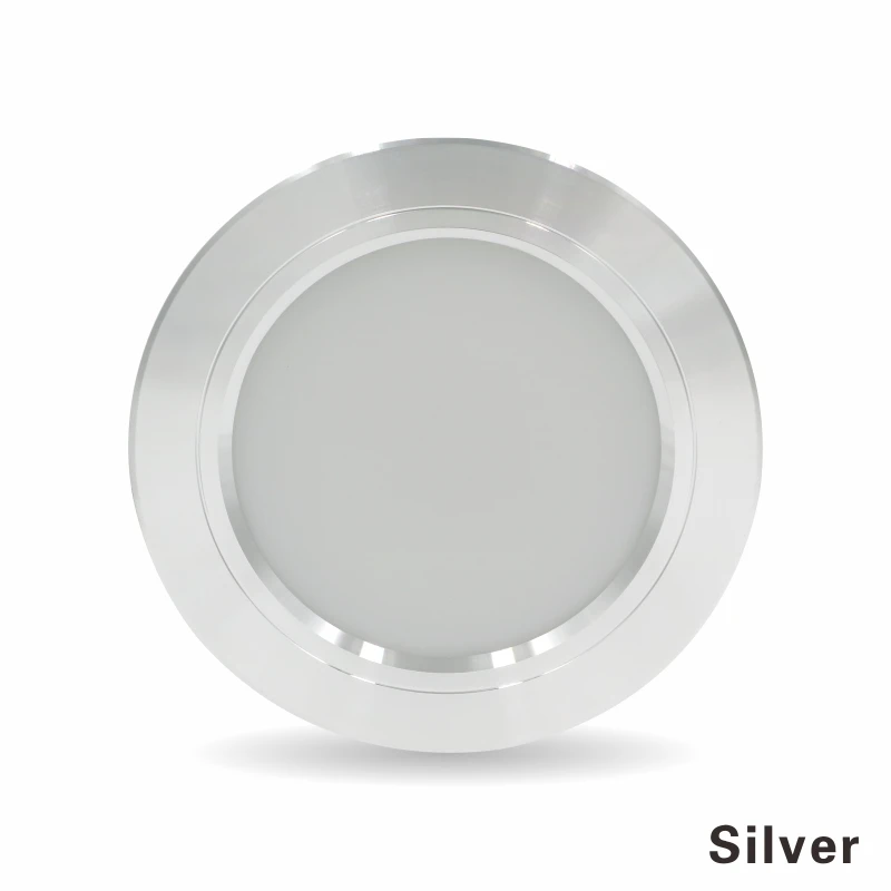 Silver Светодиодный светильник переменного тока 220V 230V 240V круглая мозаичная лампа 5 Вт, 9 Вт, 12 Вт, 15 Вт, 18 Вт, светодиодный лампы Спальня Кухня Крытый светодиодный точечное освещение - Испускаемый цвет: Silver