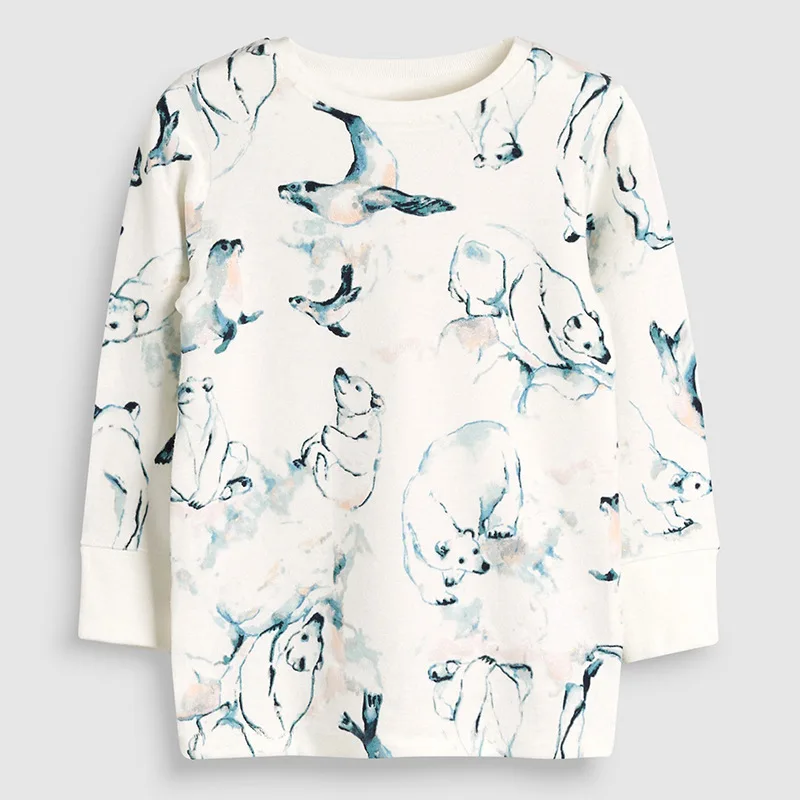 W Pajamas1-6Y для маленьких девочек, комплект одежды с принтом с героями мультфильмов, блузка с длинными рукавами, Топы+ штаны, одежда для сна, пижамные комплекты - Цвет: W