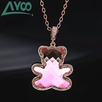 

AYOO High Quality Cute Pink Sweet Romantic Bear Shape Pendant Necklace
