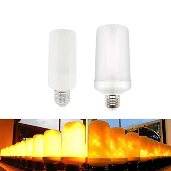 

2020 New E27 Flame Bulb LED Dynamic Flame Effect Fire Light Bulbs Corn Bulb Creative Flickering Emulation Decor LED Lamp Lights