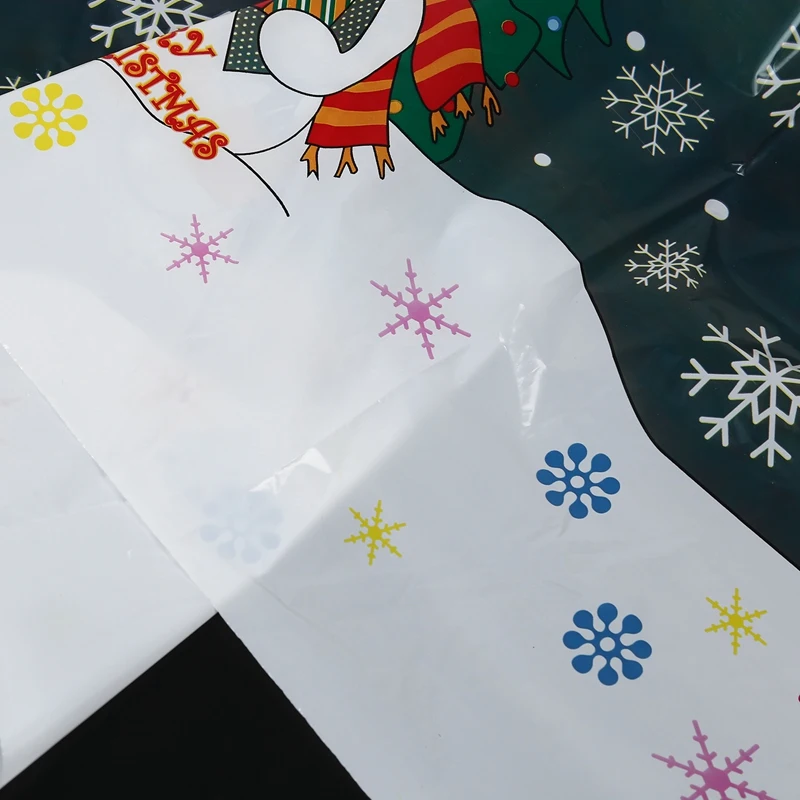 New-Christmas Disposable Tablecloth Festive Rectangle Oblong Table Cloth Xmas Tableware Dining Kitchen Table Cover 110*180cm