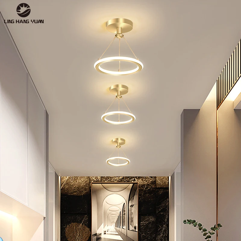 

Gold Black LED Chandeliers Modern Aisle Lights Ceiling Chandeliers Lighting for Living Room Bedroom Corridor Light Stairway Lamp