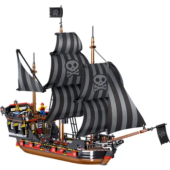 

Pirates Movie Black Adventurer Ship 987pcs Fit Lepining Technic Building Blocks Bricks Minfigured Set Toy Gift for Children