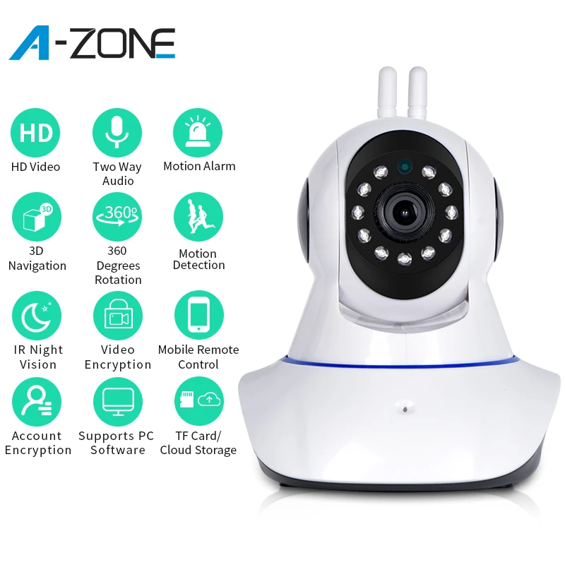 A-ZONE HD 1080P IP камера беспроводная домашняя безопасность 2.0MP ночное видение CCTV сеть 360 Мини Wifi камера наблюдения детский монитор