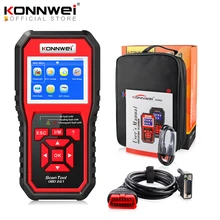 Konnwei scanner automotivo, ferramenta de diagnóstico automotivo com leitor de código de falha, multilíngue, para carro 2 kw850