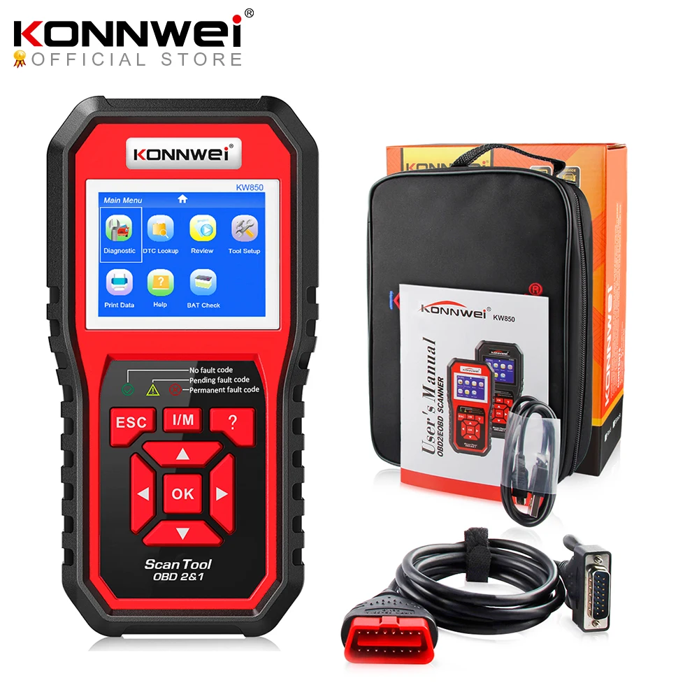 KONNWEI OBD OBD2 Автомобильный сканер считыватель кодов ошибок с многоязычным ODB2