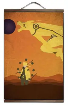 

Naruto And The Nine Lama Modern Art Print canvas Poster Canvas Scroll Painting with wood