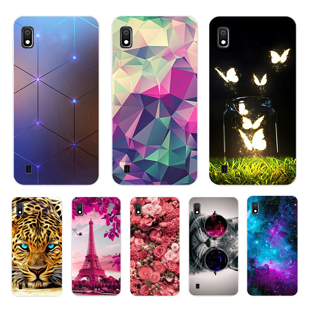 Funda de silicona suave con flores para Samsung Galaxy A10, Funda de TPU para Samsung Galaxy A10 A 10 A105F A105