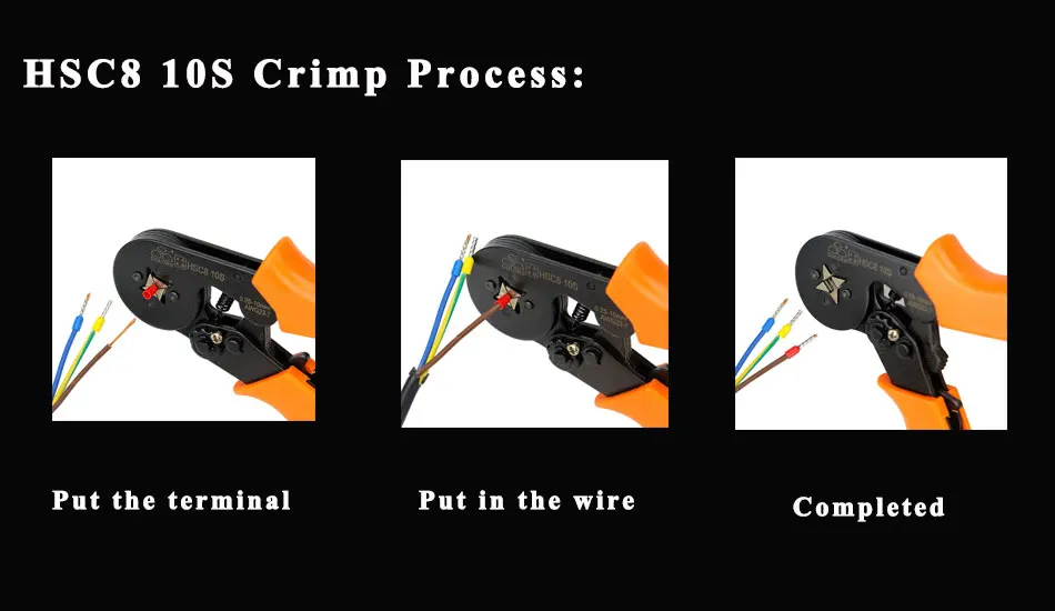 Мини-плоскогубцы электрический провод для прессовочной машины трубчатые терминалы, набор в коробке HSC8 10С 0,25-10mm2 AWG23-7 с 1200/800pcs инструмент для обжима комплект